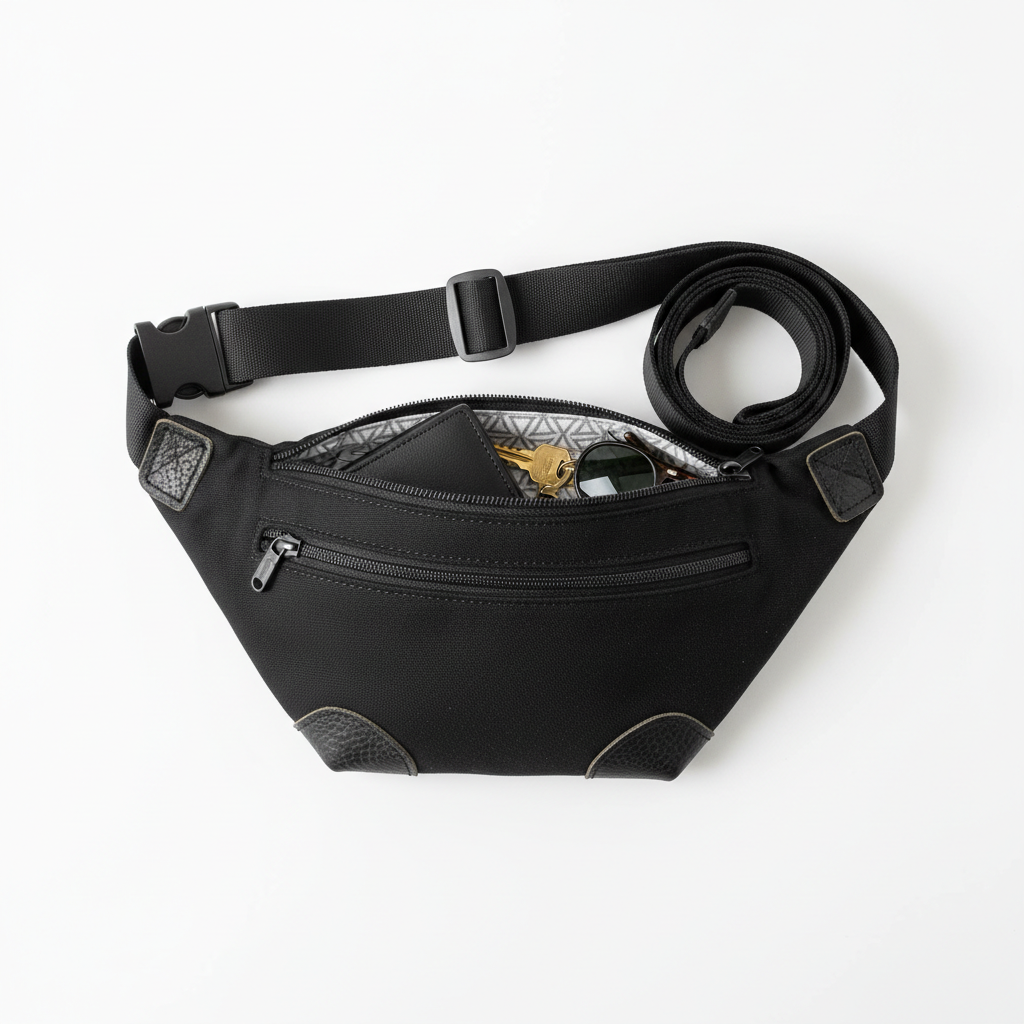 Handmade Black Women's Waist Bag
